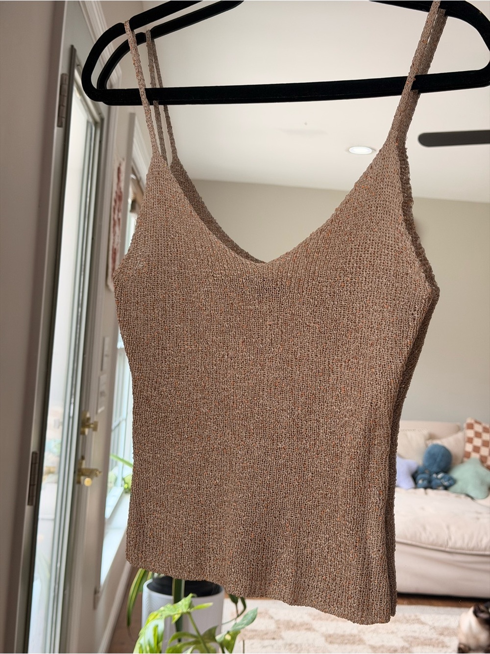 White Fox Metallic Sparkle Knit Cami Top Size M